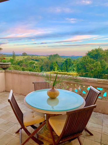 Outside Dining Area w View of Pool/Back Garden/Hinterland