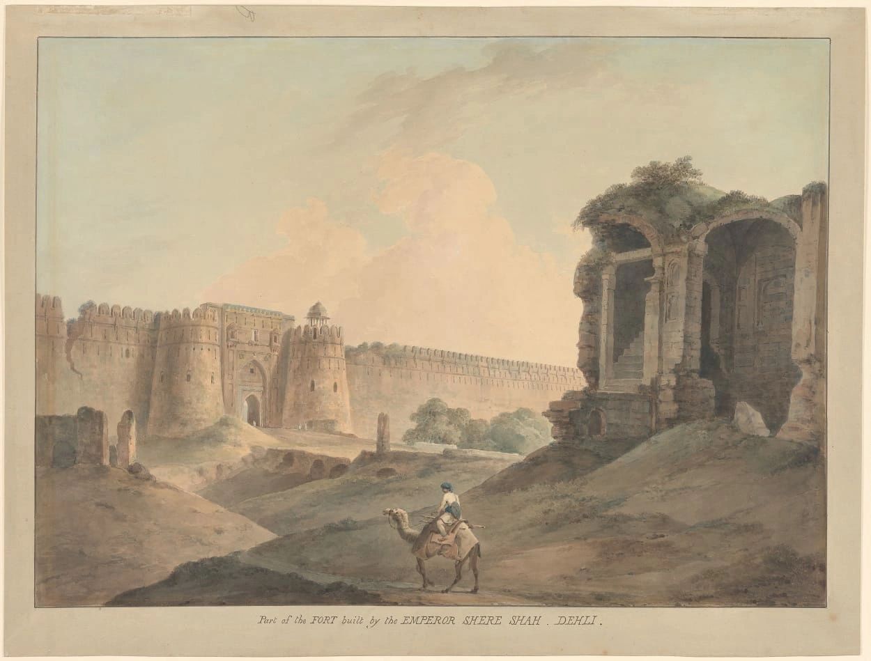 The Western Entrance of Sher Shah's Fort or Purana Qila, Delhi, 1796 | Source: Royal Academy