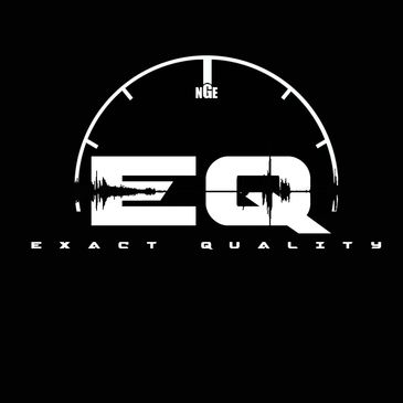 Logo for Exact Quality with soundwave and gauge design.