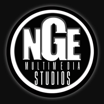 NGE Multimedia Studios logo in black and white.