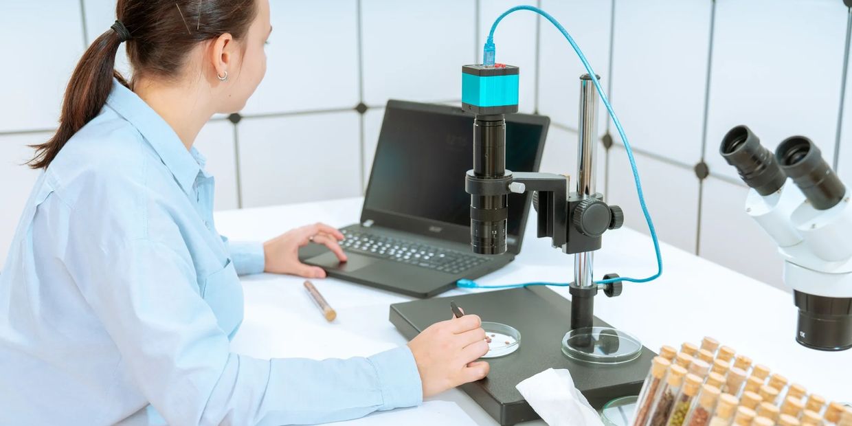 Scientist studying properties and genetics of various seeds from vegetables to hemp crops