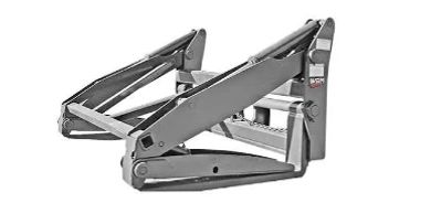 Metal spring-loaded clamp mechanism.