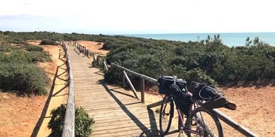 playa en bici ruta vistas al mar panorama Conil