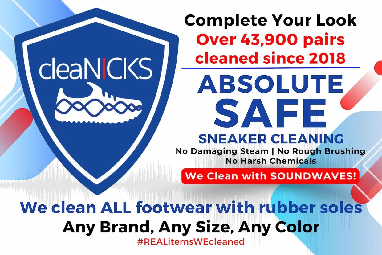CleaNICKS SAFE sneaker cleaning with soundwaves. Test in cleaning over 43,900 pairs since 2018.