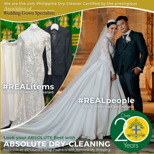 Wedding Gown and Coat of the Bride and Groom Angela and Alex for #REALitemsREALpeople