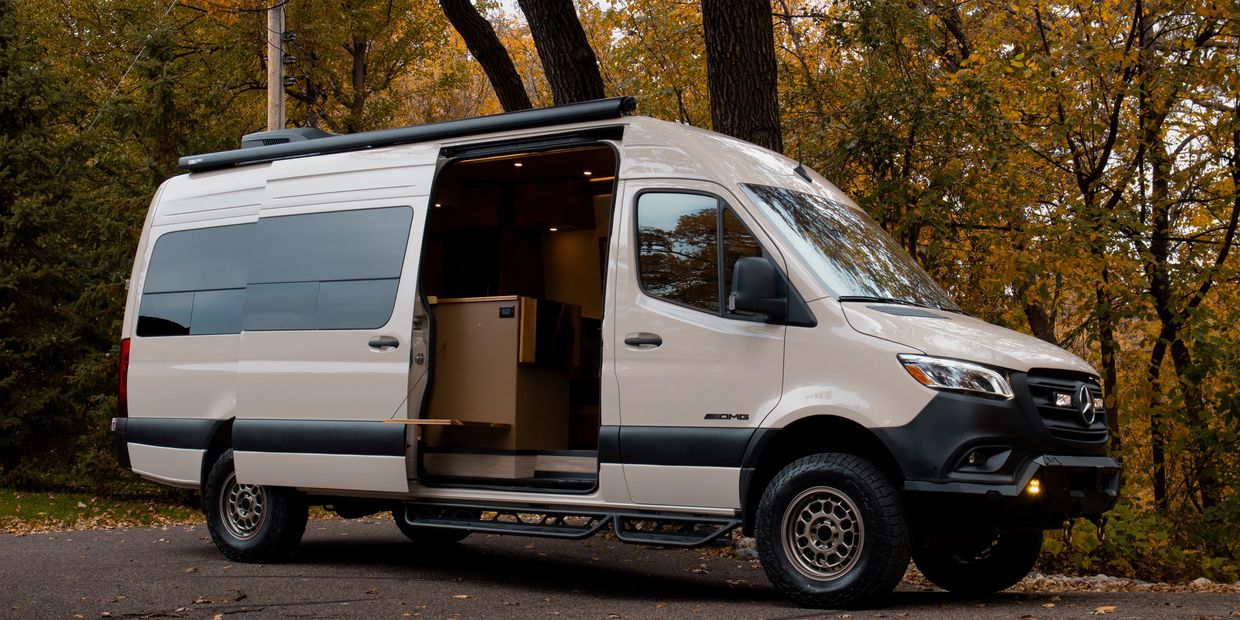Rebyl Vans Maverick: 2025 Mercedes-Benz Sprinter 170 AWD camper van in the wild.