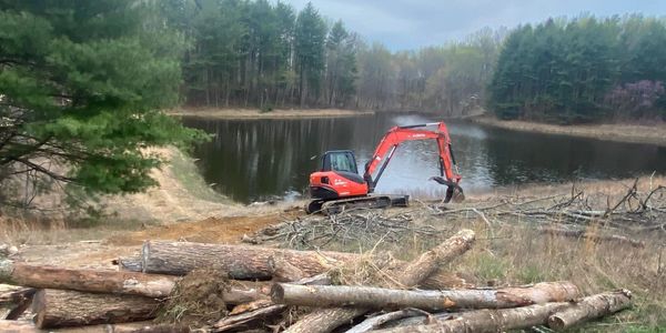 Mulching, land clearing, vegetation management, brush clearing, lake and pond cleaning, digging.