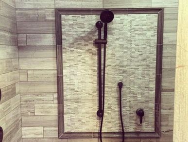 Shower head tile installation 