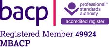 BACP membership logo displaying BACP membership number