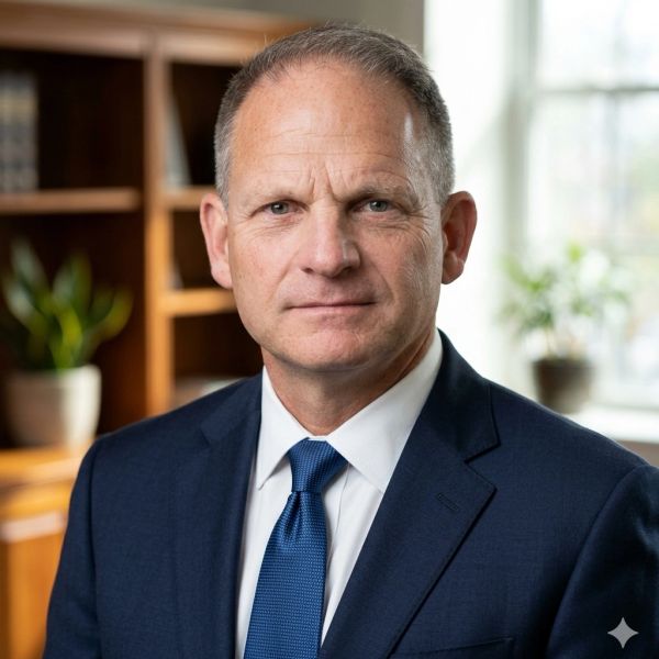 Professional portrait of a man in a suit and tie.