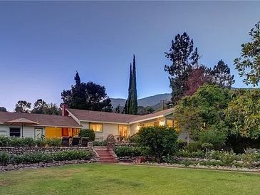 mid-century custom view home is nestled in the San Gabriel Foothills