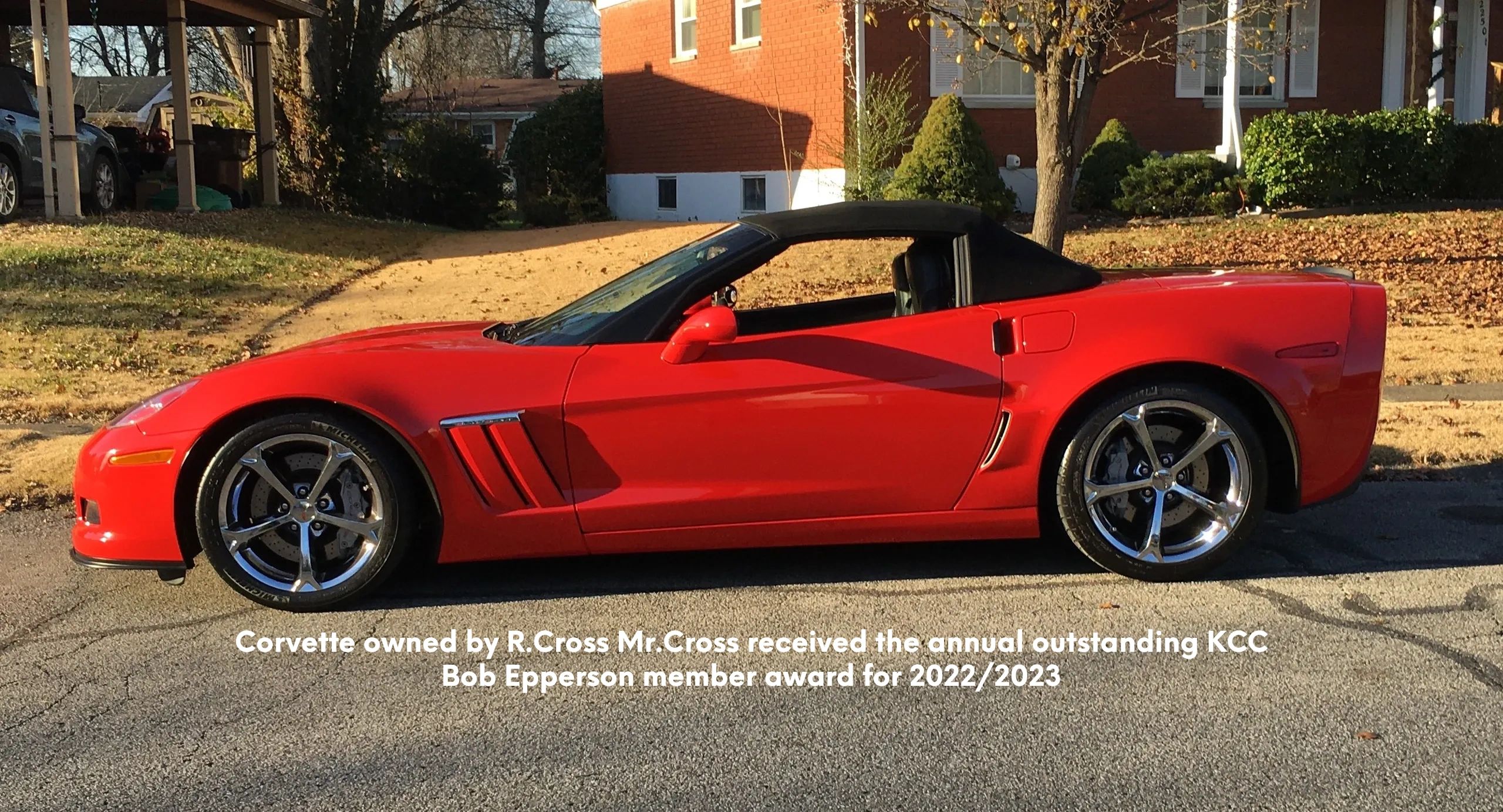 R. Cross, KCC Oustanding award-winning member-owner of this Corvette car for 2023