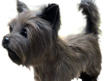 DIY Toto/ cairn terrier plush toy sewing pattern 14" tall plush long pile charcoal gray faux fur
