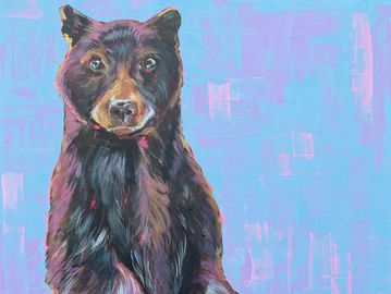 a painting of a mother black bear by Brittany Freeman