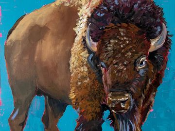 A painting of an american Bison by Brittany freeman