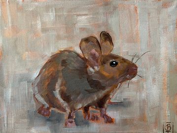 a painting of a small brown mouse by Brittany Freeman