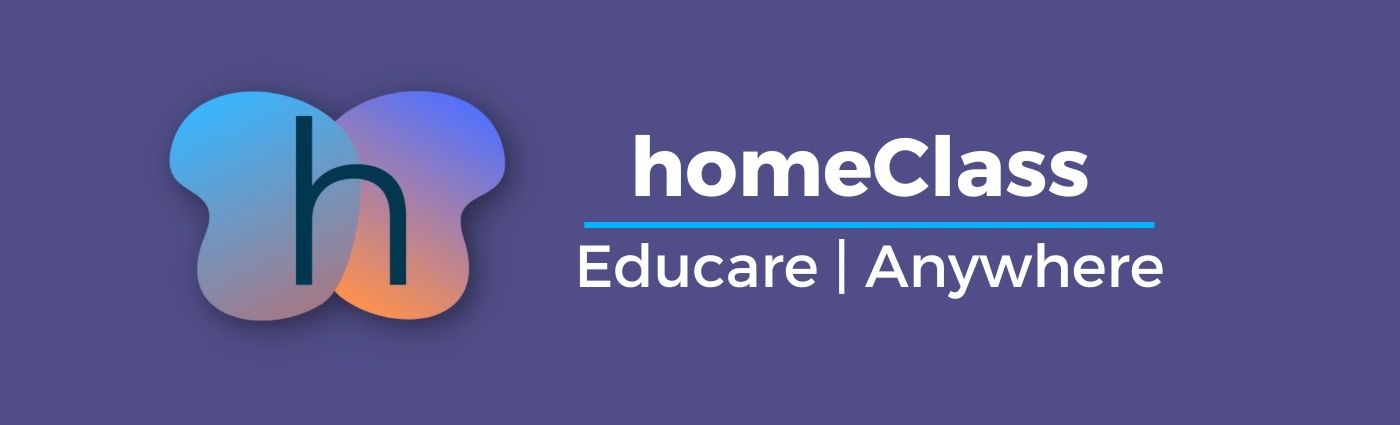 homeclass logo, namestyle and tagline. Best online classes for k12 kids. Guaranteed better learning.