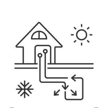 House with HVAC heating and cooling system.