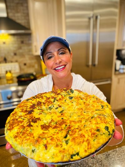 18 egg Stove Top Zucchini and Vidalia Onion Frittata Recipe!