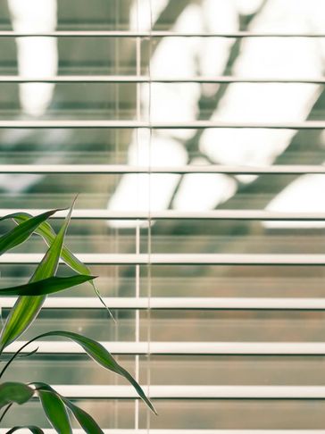 Grey faux wood style Venetian Blinds 