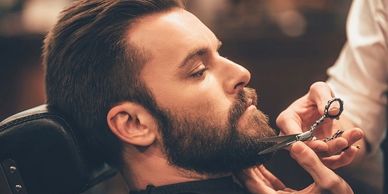 Mens beard trim beard shape and washing