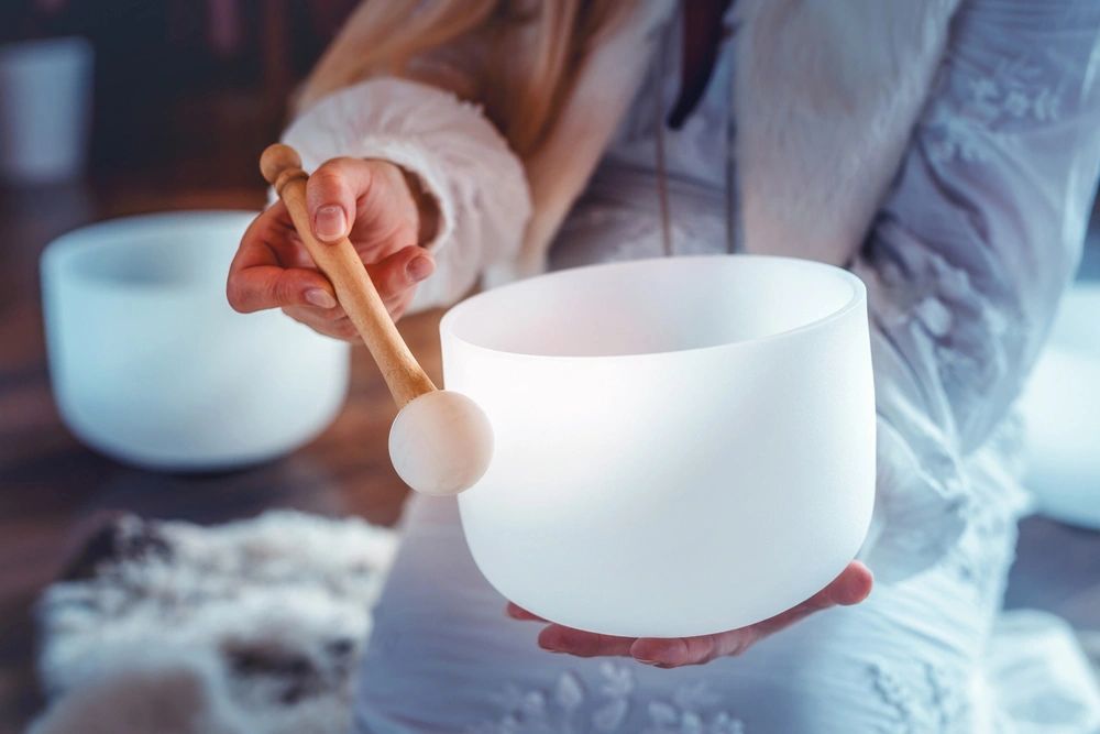 Sound healing crystal bowls