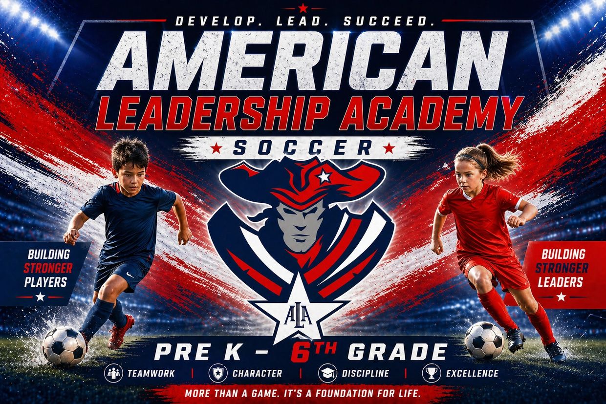 American Leadership Academy Soccer for Pre K to 6th grade with focus on teamwork and excellence.