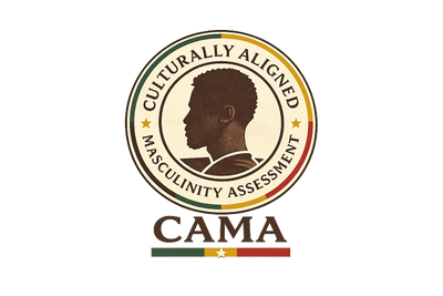 Logo of Culturally Aligned Masculinity Assessment with African inspired colors.