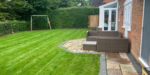 A cleaned garden lawn
