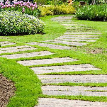 A garden path made out of stones