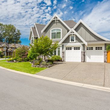 A cleared house driveway