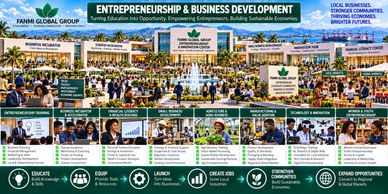 A large group photo showcasing entrepreneurship and business development training.