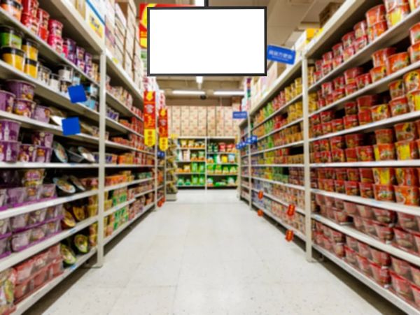 A retail store showing the many SKUs on the shelf.