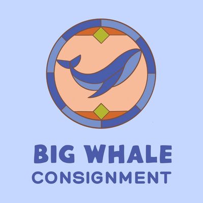 Logo of Big Whale Consignment with a blue whale icon.