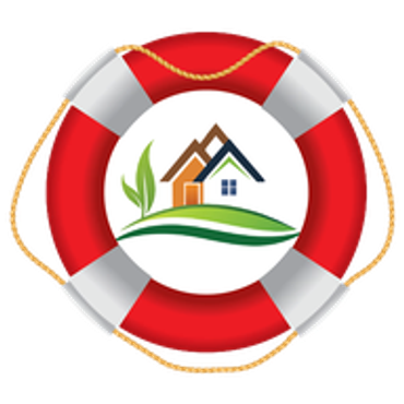 A life preserver with a house and nature logo inside.