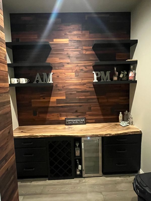We can design a custom coffee bar area for you. Call us today!
