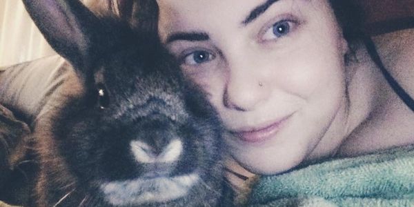 Selfie with my pet bunny, Fynn