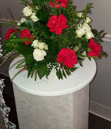 Carnation Basket arrangement $36.50