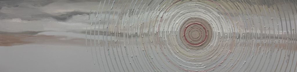 Abstract concentric circles with muted background.
