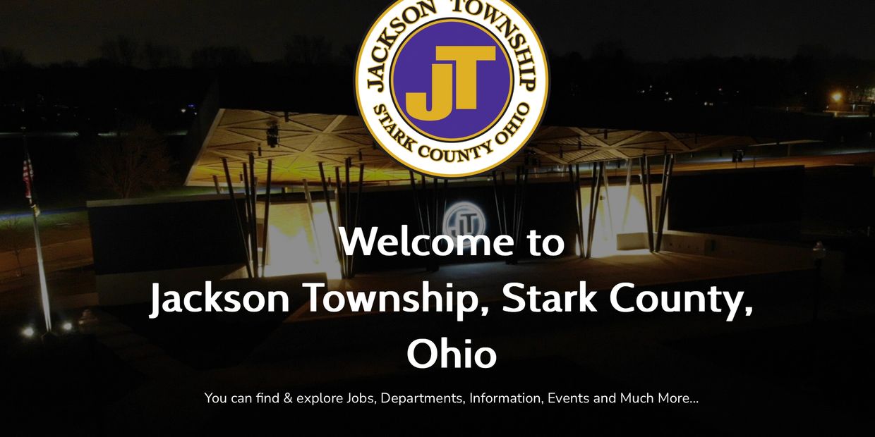 Welcome sign for Jackson Township, Stark County, Ohio.