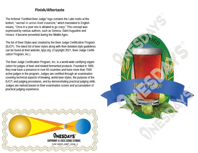 Downloadable electronic greeting card. "Certified Beer Judge" Happy