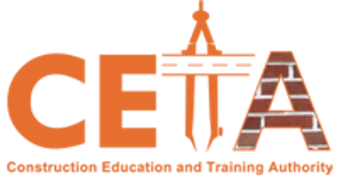 Logo of Construction Education and Training Authority (CETA) with a stylized letter A as a construction crane.