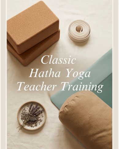 Yoga props for Classic Hatha Yoga Teacher Training.