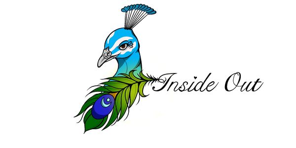 Illustration of a peacock with the text 'Inside Out'.
