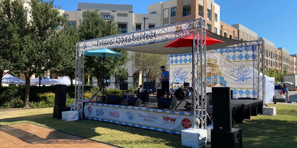 concert stage rental with rooftop stage truss. 