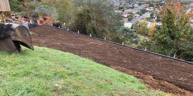 Landscaping earthworks for Lawns, terraces, and house sites.