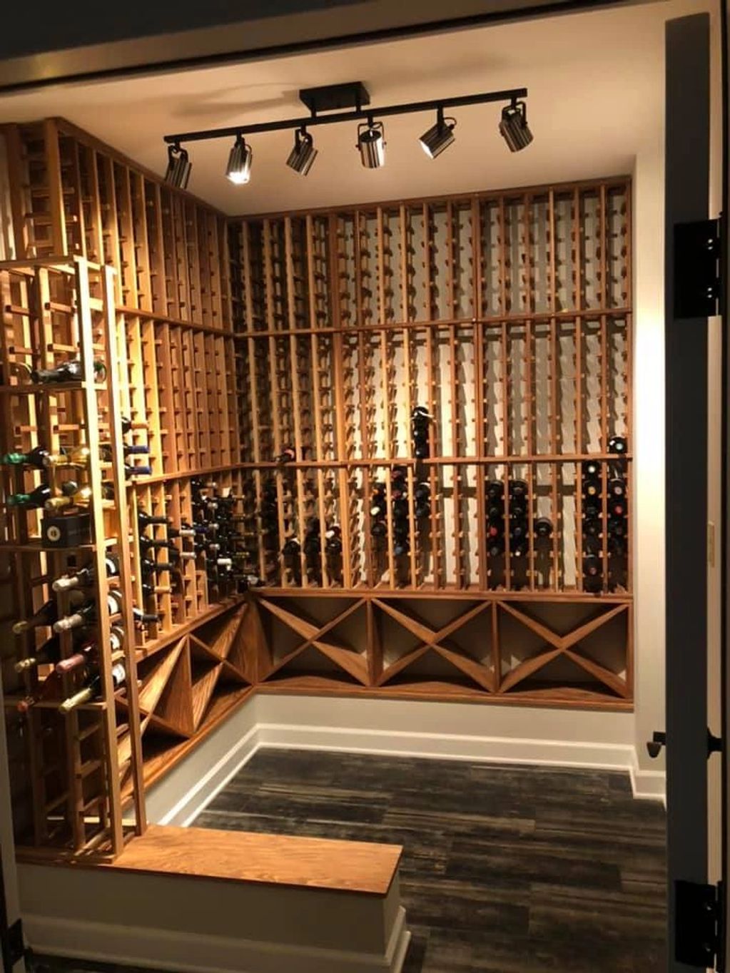 Our customer wanted this small utility room turned into a wine cellar. Not quite a cellar, but this 