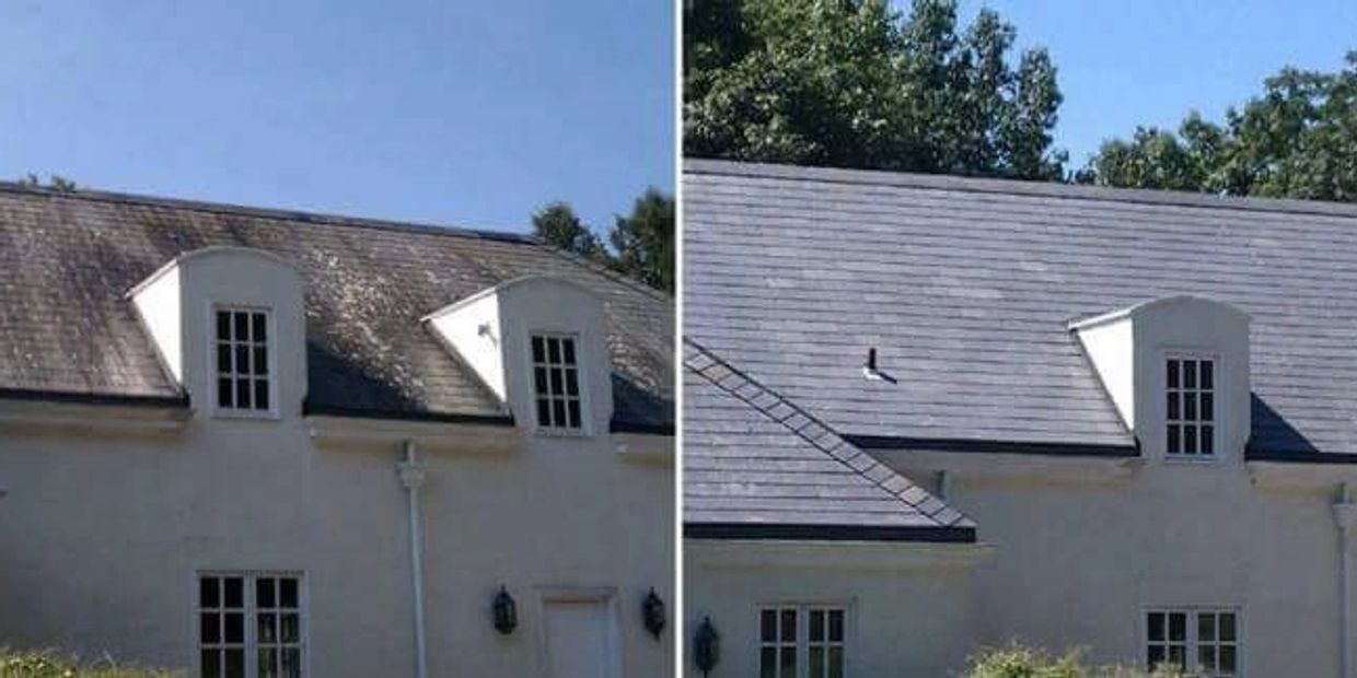 Dirty roof becomes a clean roof. 
