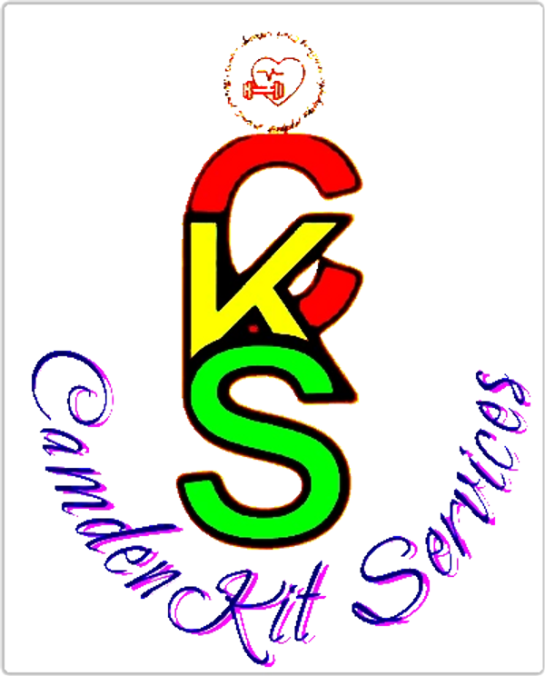TEXT Letters CKS Logo in red, green, and yellow
Top A heart, dumbbell in a circle
Camdenkit Services