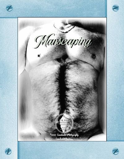 Text Manscaping 
Picture Half groomed chest in a blue metallic frame